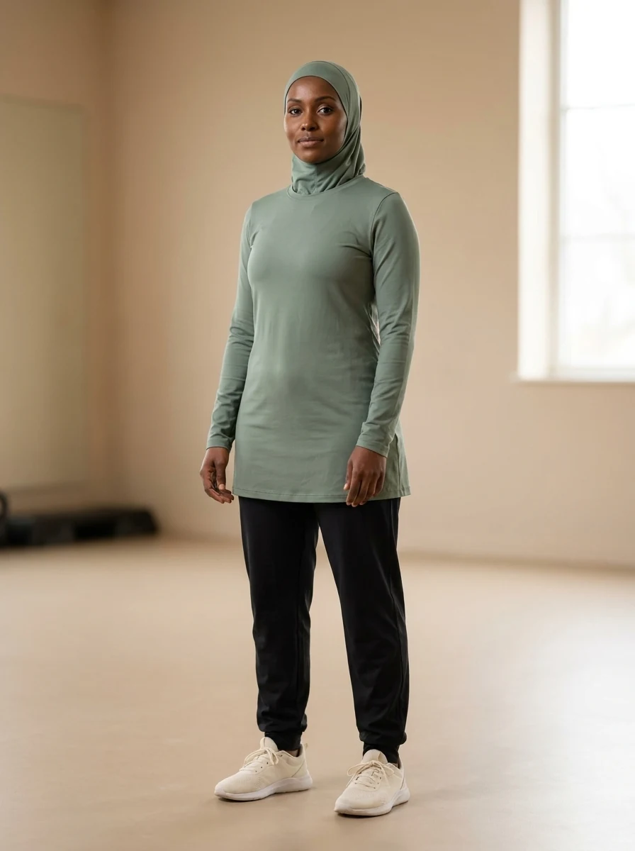 Muslima Fit coach ready to guide an at-home workout